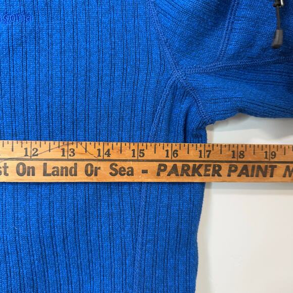 Patagonia Women's Cables Jacket Ribbed Fleece Blue Full Zip Medium Outdoor - Picture 3 of 7